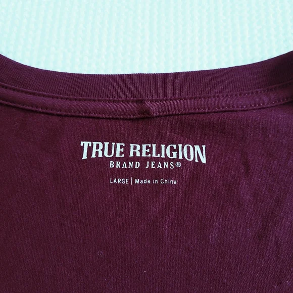 True Religion🙏 Long Sleeve Silver🤍 Foil Graphic Tee - NWT - Picture 4 of 12